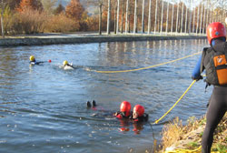 Prácticas de rescate en rio